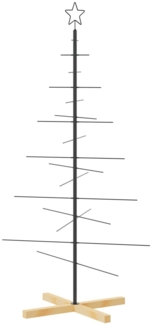 vidaXL Weihnachtsbaum Metall mit Holzständer Schwarz 150 cm 359604
