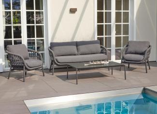 LC Garden Bari Living Set Aluminium/Rope inkl. Auflagen Olefin