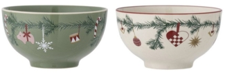 Bloomingville Schale Weihnachtsn Yule 2er, Steingut
