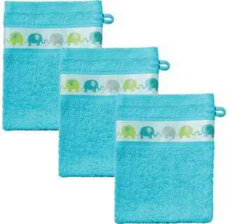 Erwin Müller Waschhandschuh Kinder-Waschhandschuh 3er-Pack, (3-St), Walk-Frottier Uni