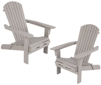 COSTWAY Gartenstuhl (2 St), Adirondack Stuhl klappbar, aus Holz