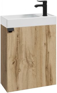 Badplaats Toilettenmöbel Keno 50x23 cm – Eiche – Waschtischunterschrank mit Waschbecken
