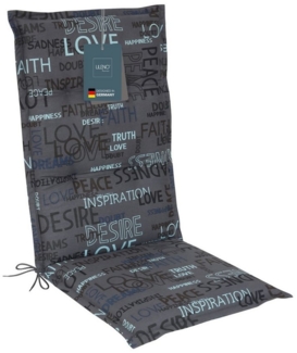 LILENO HOME Hochlehnerauflage Gartenstuhl Auflage, bequeme Sitzauflage für Gartenmöbel, Stuhlkissen, (1 St, 1er Set), Polsterauflage Letter Anthrazit, Sitzpolster für Klappstühle