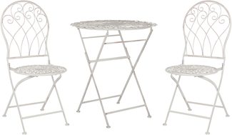 Beliani 'STIFFE' Bistro Set, Metall Weiß