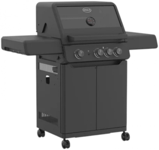 Rösle 'ALLFLAME Peer' Gasgrill mit 3 Brenner, Edelstahl schwarz, 127 x 61 x 118 cm
