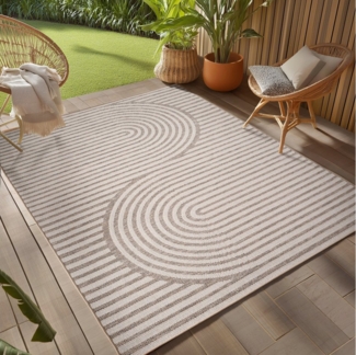 Teppium Teppich Boho Flachgewebter Teppich, Rechteckig, Höhe: 5 mm, Indoor Outdoor Teppich Wetterfest 3D Optik Wohnzimmer Küchen Terrasse