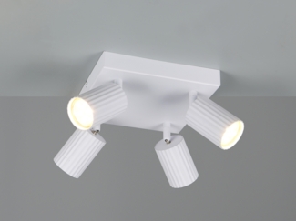 LED Deckenstrahler 4-flammig aus Metall Weiß, Quadrat 20cm
