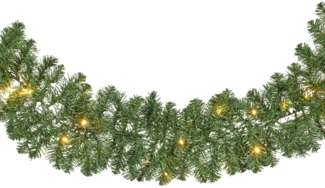 Lumineo LED-Girlande, Tannengirlande 12cm künstlich mit LED Indoor & Outdoor 2,7m Warmweiß