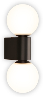 ZMH Moderne Wandleuchte für den Innenbereich, Weiß/Schwarz, Glas, 2-flammig, max. 25 W, G9 (ohne Leuchtmittel)