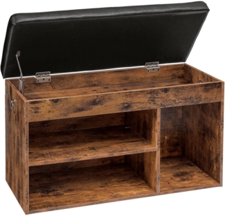 Schuhbank Sitzbank Vintage Stil Schuhschrank 3 offene Fächer 82x31,5x46,5cm