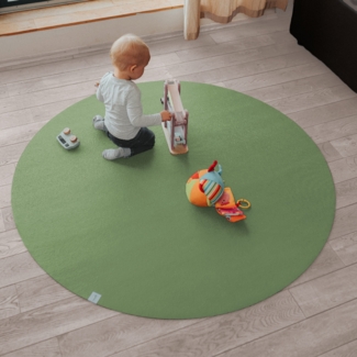 Runde Krabbelmatte SanoSoft "made in Germany" - Öko-Tex 100 Olivgrün 160 cm