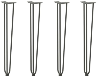 vidaXL Haarnadelbeine für Konsolentische 4 Stk. Anthrazit 72 cm Massivstahl 4012446
