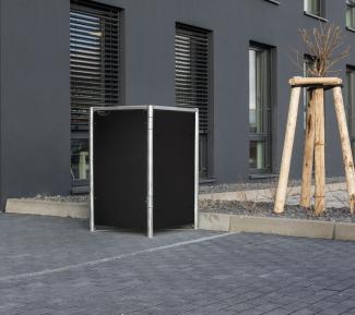 Hide Metall Mülltonnenbox für 1 Mülltonne 140 Liter | Schwarz | 64x61x115 cm