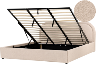 Bett mit Stauraum Bouclé QUILLIEN 180 x 200 cm Beige