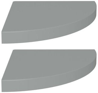 vidaXL Eck-Schweberegale 2 Stk. Grau 35x35x3,8 cm MDF 323923