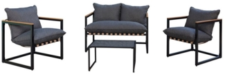 HTI-Living Gartenlounge-Set Terrassenmöbel Loungeset Cirella, (Set, 4-tlg, 1x Zweisitzer, 2x Stuhl, 1x Tisch, inkl. Kissen), Loungemöbel Tisch und 2 Stühle