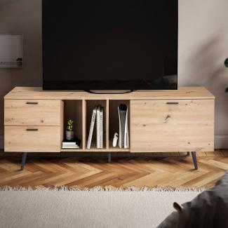 Lowboard Eiche-Dekor 150x55x40 cm Design TV-Kommode Modern, TV-Schrank Hoch,.