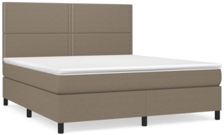 vidaXL Boxspringbett mit Matratze Taupe 180x200 cm Stoff 3141717