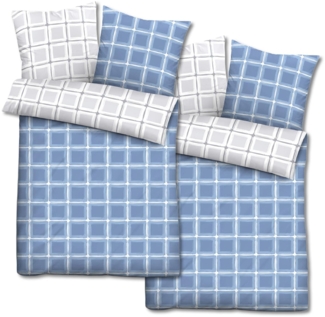 Doppelpack Castell Baumwoll-Satin Bettwäsche 135 x 200 cm + 80 x 80 cm