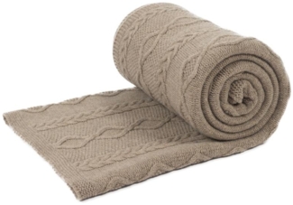 Wolldecke Merino Ava 130x170 Farbe: Hellbraun