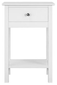 Yaheetech Beistelltisch Nachttisch, Nachtschrank mit Schublade und Ablage, MDF-Holzplatten Weiß, 40 × 30 × 61 cm