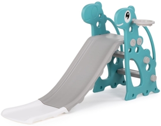 Chipolino Kinderrutsche Dino 116 cm Rutschlänge, Ball mit Basketballkorb, 30 kg grün