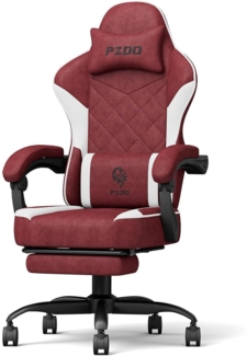 Gaming Stuhl mit Fußstütze Ergonomischer PZDO Racing Chair Rot