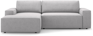 Micadoni Schlaf-Ecksofa Jodie 3-Sitzer Boucle Hellgrau Links
