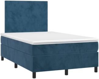 vidaXL Boxspringbett mit Matratze Dunkelblau 120x190 cm Samt 3269987