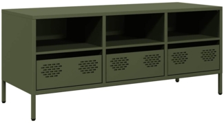vidaXL TV-Schrank Olivgrün 101,5x39x43,5 cm Kaltgewalzter Stahl 851326