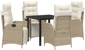 vidaXL Garten Essgruppe 5 pcs Beige Poly Rattan 3380555