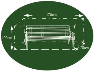 Abdeckhaube anthrazit 3-Sitzer Bank Schutzhülle Abdeckhaube Garten 170x70x100cm