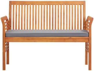 vidaXL 2-Sitzer Gartenbank mit Kissen 120 cm Massivholz Akazie 45972
