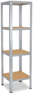 shelfplaza Schwerlastregal HOME, 140x50x50cm verzinkt, 4 Böden, Kellerregal, Garagenregal, Steckregal