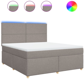 vidaXL Boxspringbett mit Matratze Taupe 180x200 cm Stoff 3293656