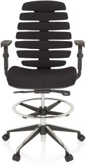 hjh OFFICE Arbeitsstuhl Arbeitshocker ERGO LINE II WORK Stoff Schwarz