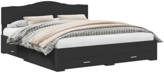 vidaXL Bettrahmen mit Kopfteil Schwarz 200x200 cm Holzwerkstoff 3413153