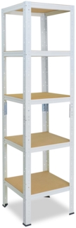 shelfplaza HOME 200x60x60 cm Schwerlastregal in weiß mit 5 Böden und 175 kg Traglast pro Boden