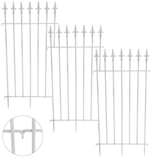 Rankgitter Gartenzaun Eisen Zaun Rankhilfe Rankzaun Metall Spalier Antik-Weiß