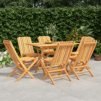 vidaXL 7-tlg. Garten-Essgruppe Massivholz Teak 3155004