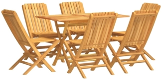 vidaXL 7-tlg. Garten-Essgruppe Massivholz Teak 3155004