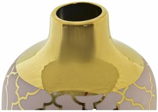 Vase DKD Home Decor 13 x 13 x 26 cm Porzellan Rosa Gold Orientalisch Verchromt