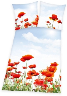 Bettwäsche Set 2 tlg. Mohnblumen 155x220 Übergröße