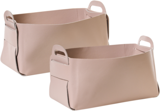 Aufbewahrungskorb 2er Set NUZI Kunstleder Pastellrosa