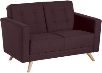 Sofa 2-Sitzer Karisa Bezug Flachgewebe Buche natur / burgund 21934