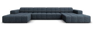 Micadoni Panorama Sofa Jennifer 6-Sitzer Chenille Königsblau