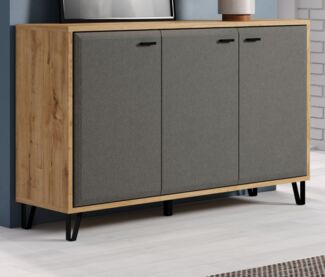 Sideboard Blanshe in Eiche und Filz grau 146x90 cm