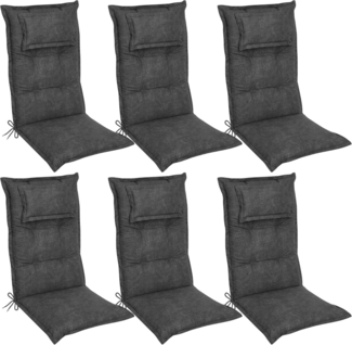 DILUMA Hochlehnerauflage Hochlehner Auflage Florence mit Kopfpolster 120 x 50 x 8 cm, (6 St)