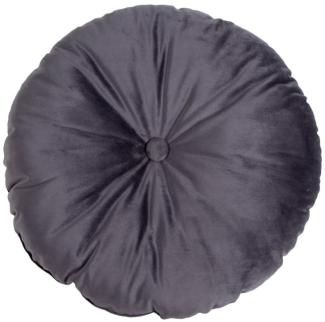 House Nordic Luso Rundes Kissen aus grauem Samt, 45x45 cm