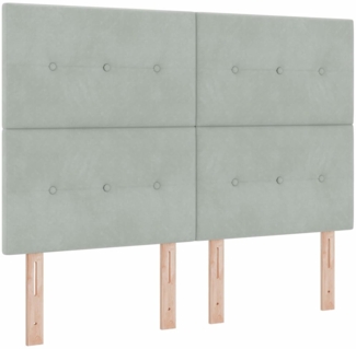 vidaXL Boxspringbett mit Matratze Hellgrau 160 x 200 cm Samt 3339842